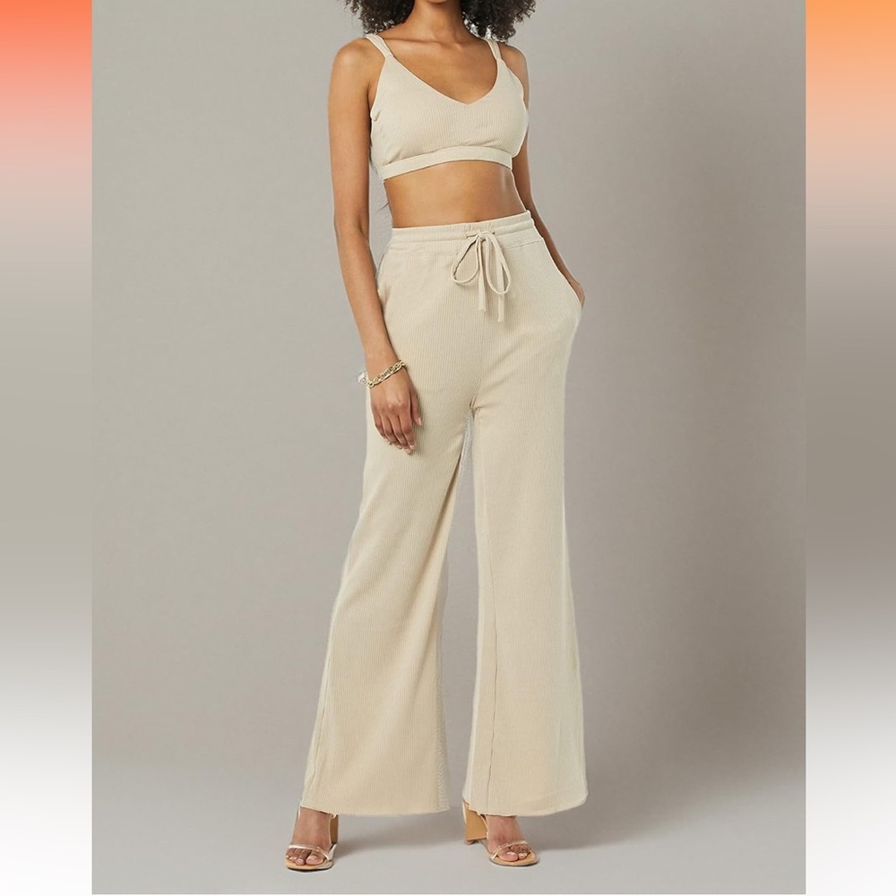 TEREA Women's Mila Wide Leg Pant..size Large..(NWT)Hummus